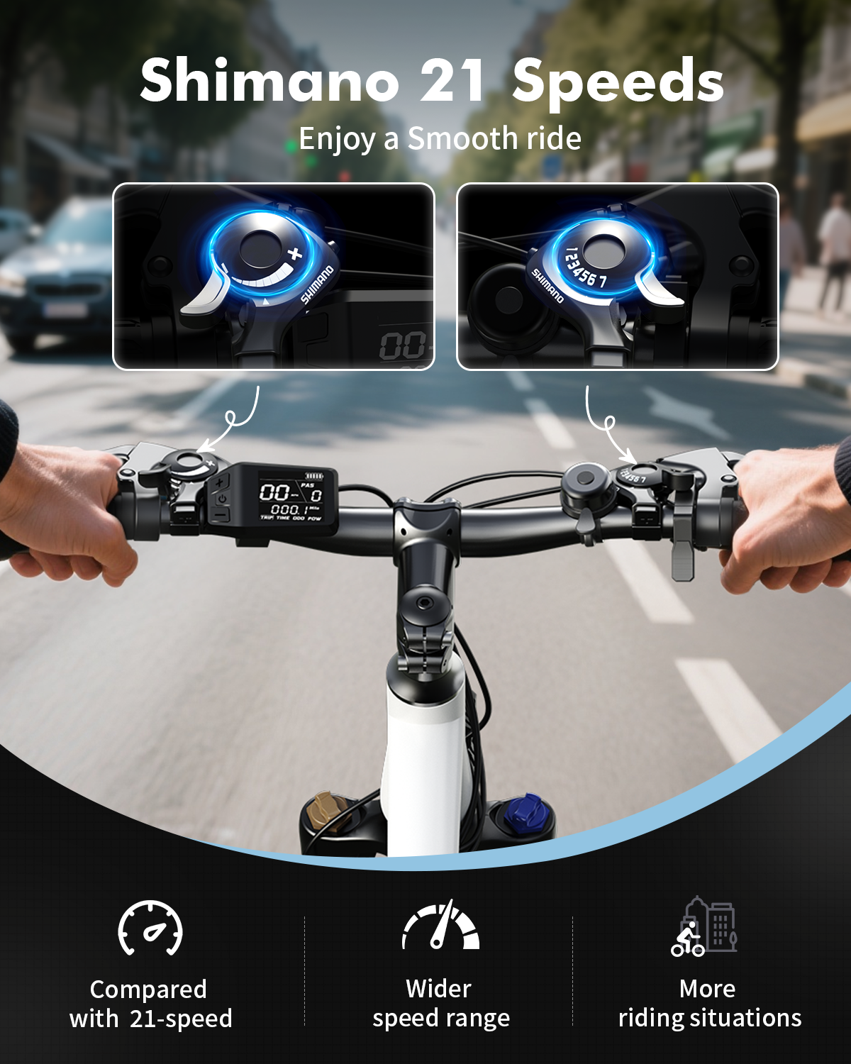 AA 2026p-new Qlife Racer Electric Bike for Adults, 26" Tires, 21-Speed, Up to 40 Miles with 350W Motor,48V 7.8Ah Removable Battery, Mountain Lightweight Ebike