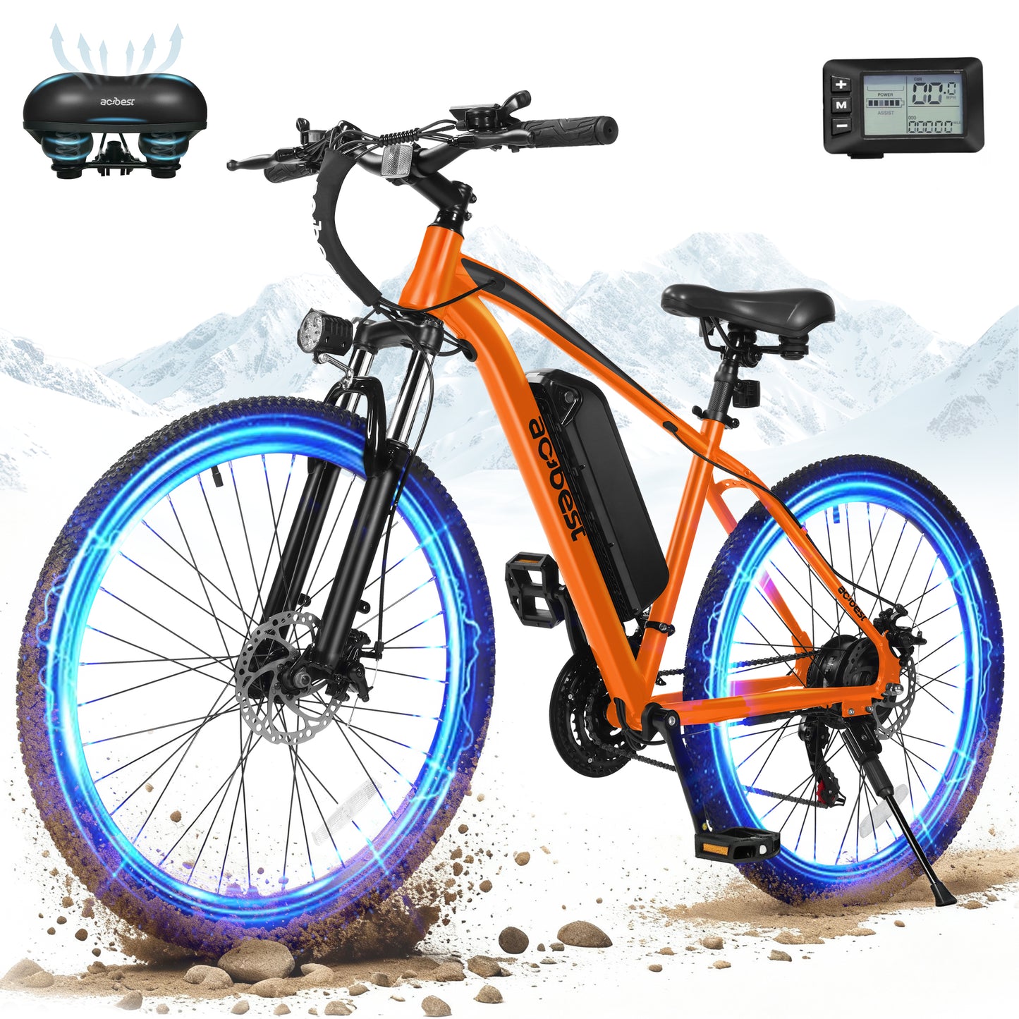 Actbest Electric Bike for Adults, 1200W Peak Mountain Ebike, 27.5" Adult Electric Bicycle with 48V Removable Battery, 21 Speed, Purple