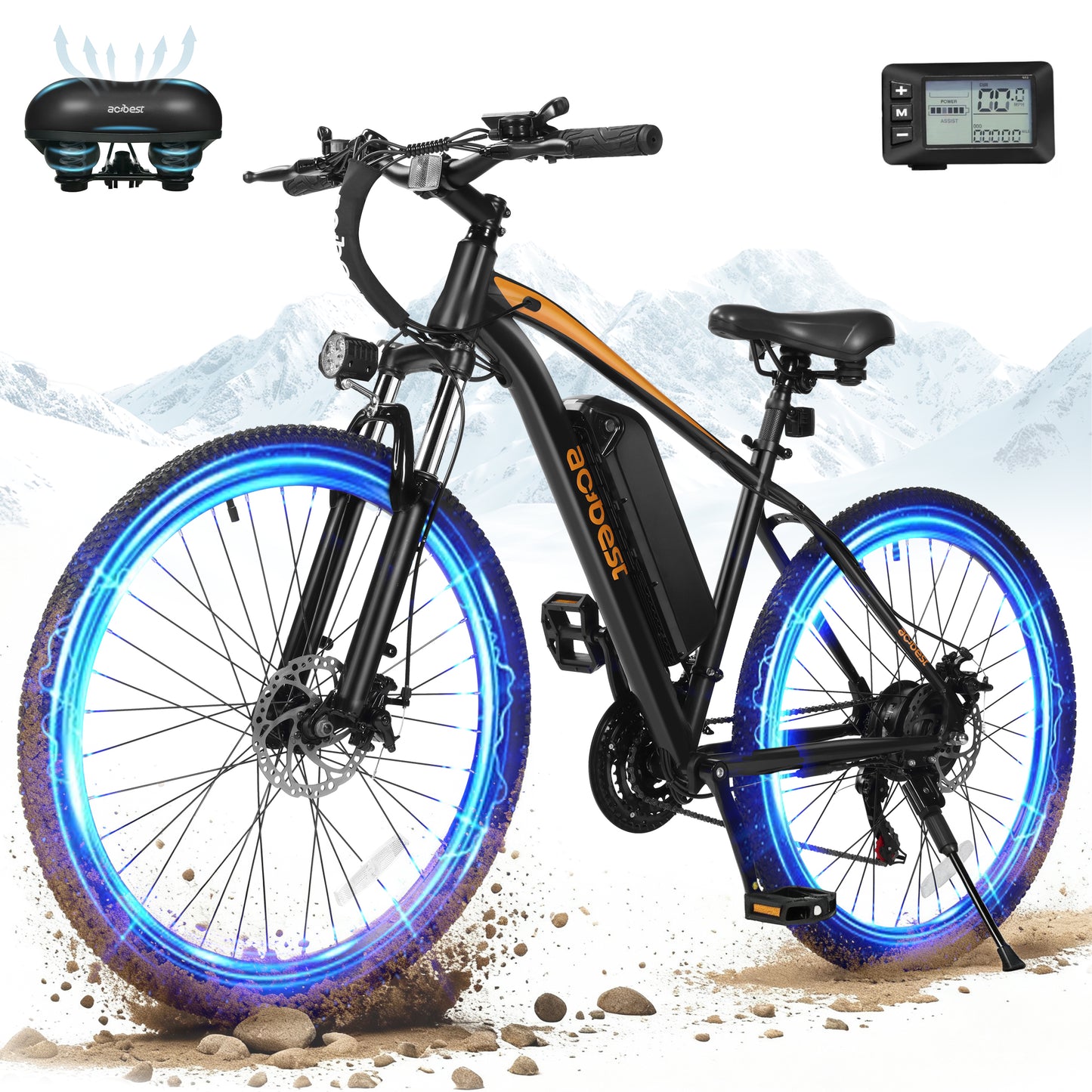Actbest Electric Bike for Adults, 1200W Peak Mountain Ebike, 27.5" Adult Electric Bicycle with 48V Removable Battery, 21 Speed, Purple