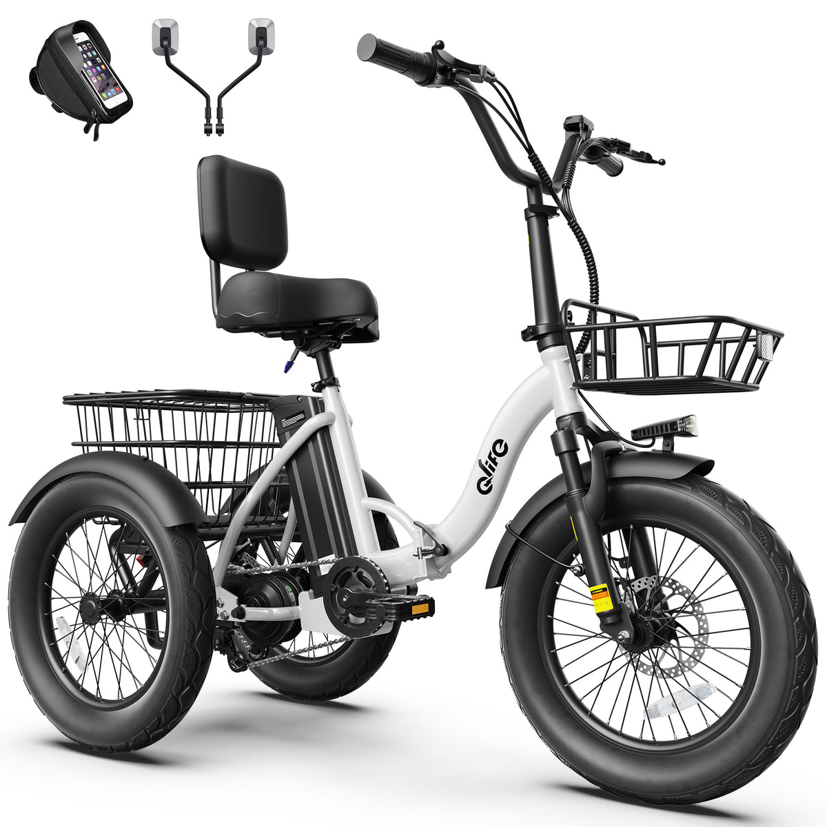 Hopepeak EB58Plus Triker 2.0 Folding 3 Wheel Electric Tricycle for Adults