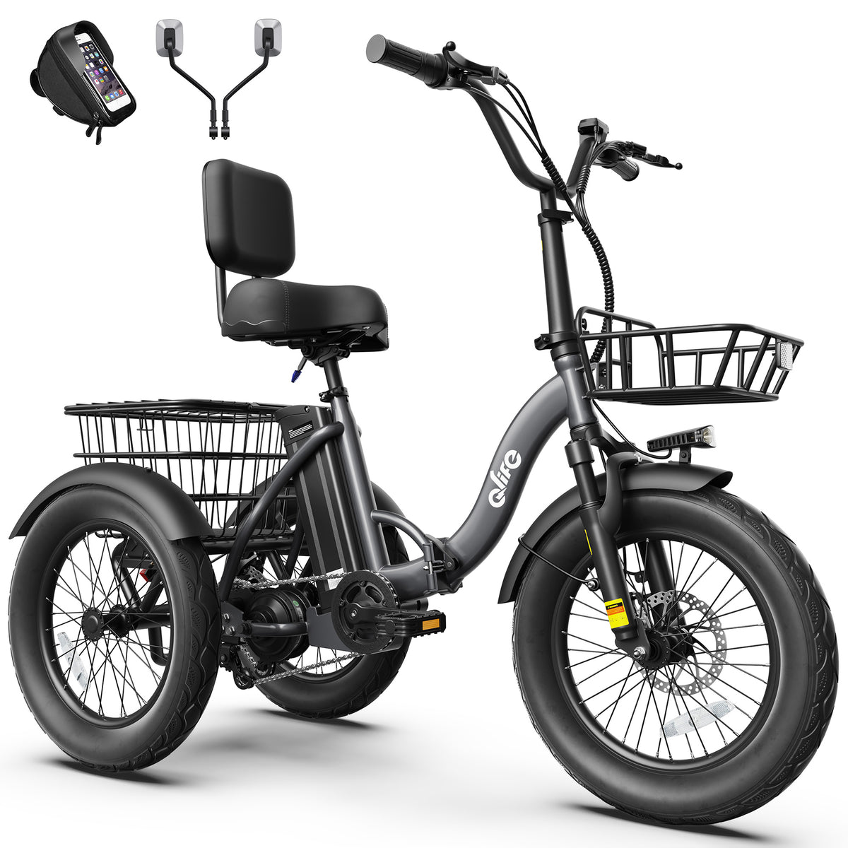 Hopepeak EB58Plus Triker 2.0 Folding 3 Wheel Electric Tricycle for Adults