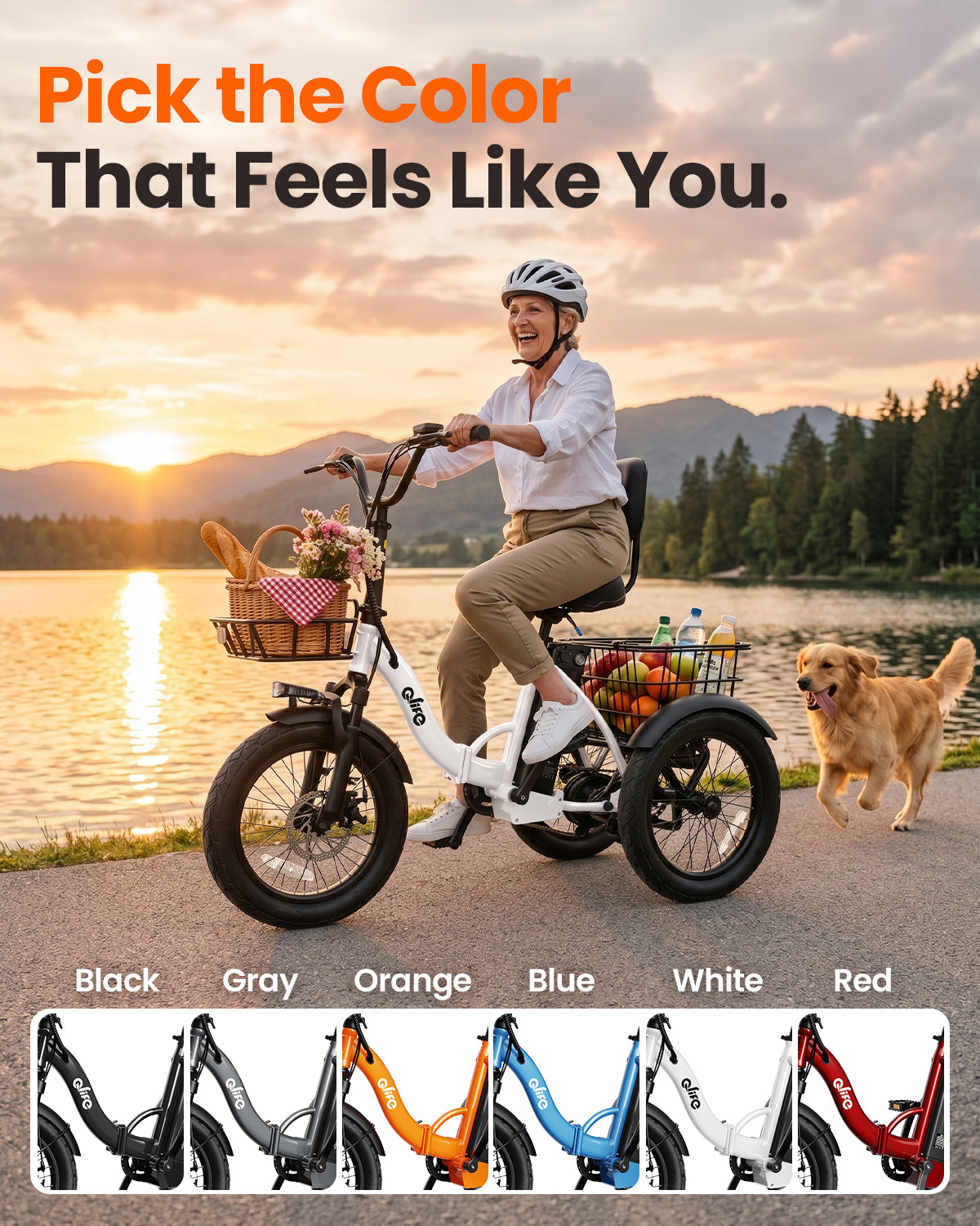 AA 57-new Actbest Electric Tricycle for Adults, 18" Folding Electric Trike, Peak 700W Motor 48V 10.4AH Etrike, 18MPH Up to 55 Miles 3-Wheel Electric Bike