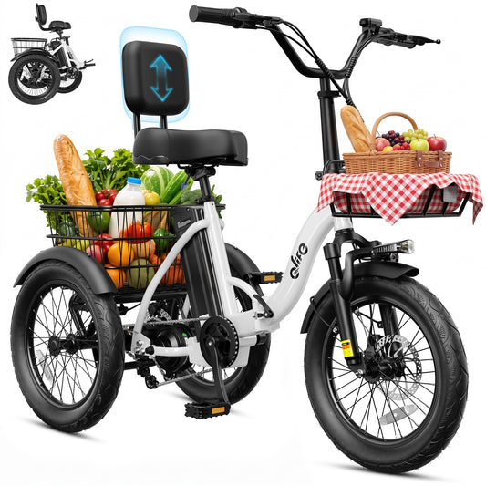 AA 57-new Actbest Electric Tricycle for Adults, 18" Folding Electric Trike, Peak 700W Motor 48V 10.4AH Etrike, 18MPH Up to 55 Miles 3-Wheel Electric Bike