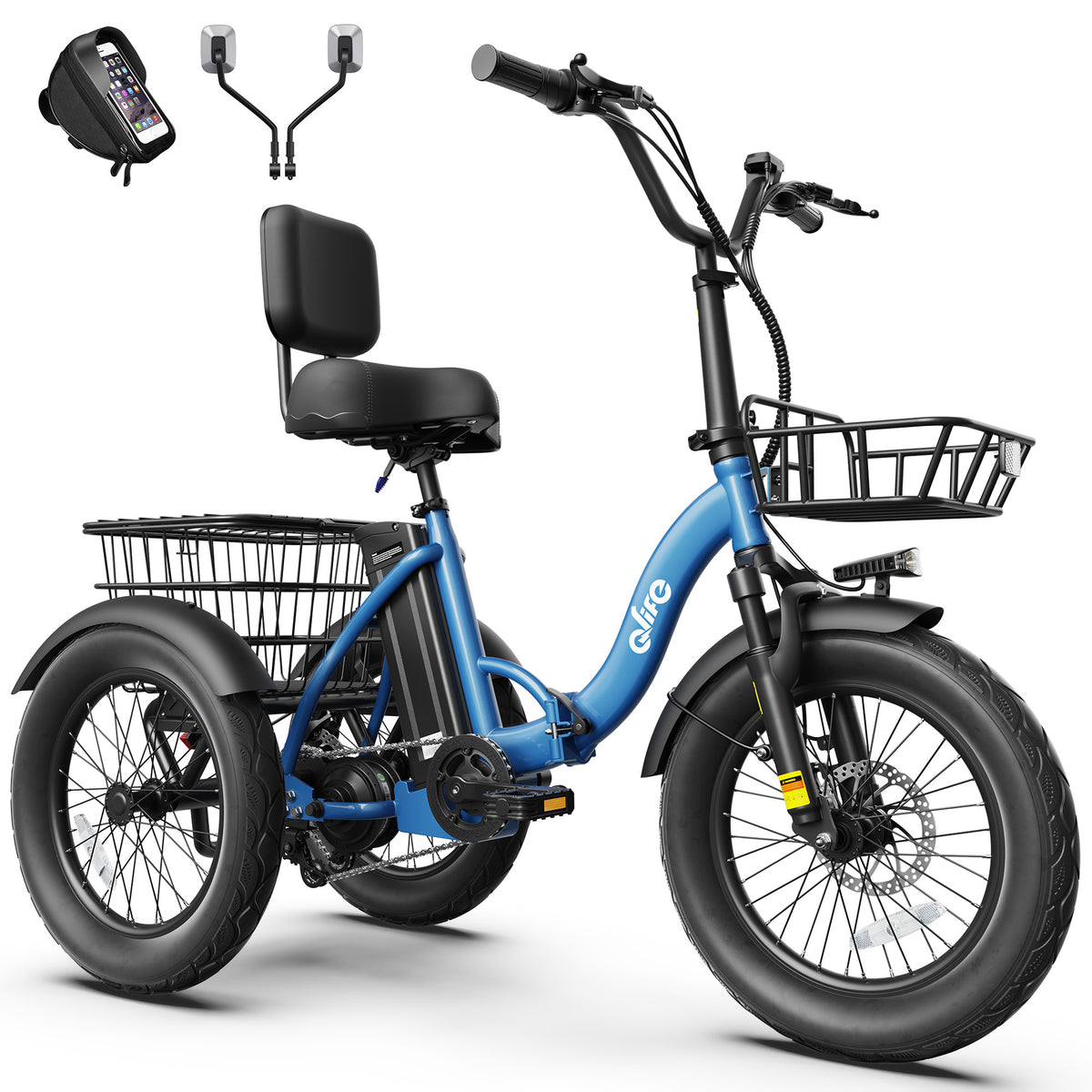 Hopepeak EB58Plus Triker 2.0 Folding 3 Wheel Electric Tricycle for Adults