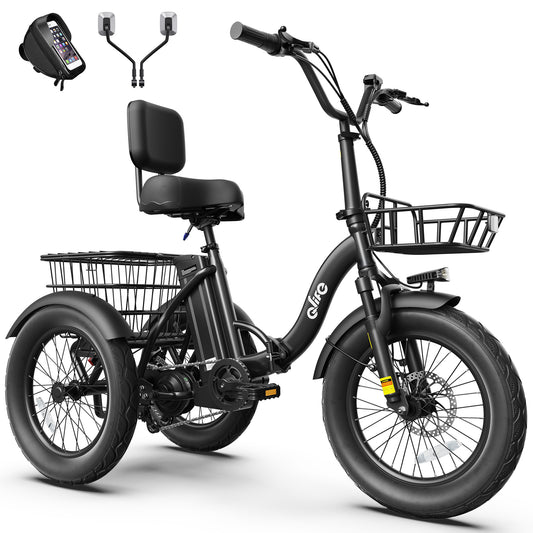 Hopepeak EB58Plus Triker 2.0 Folding 3 Wheel Electric Tricycle for Adults