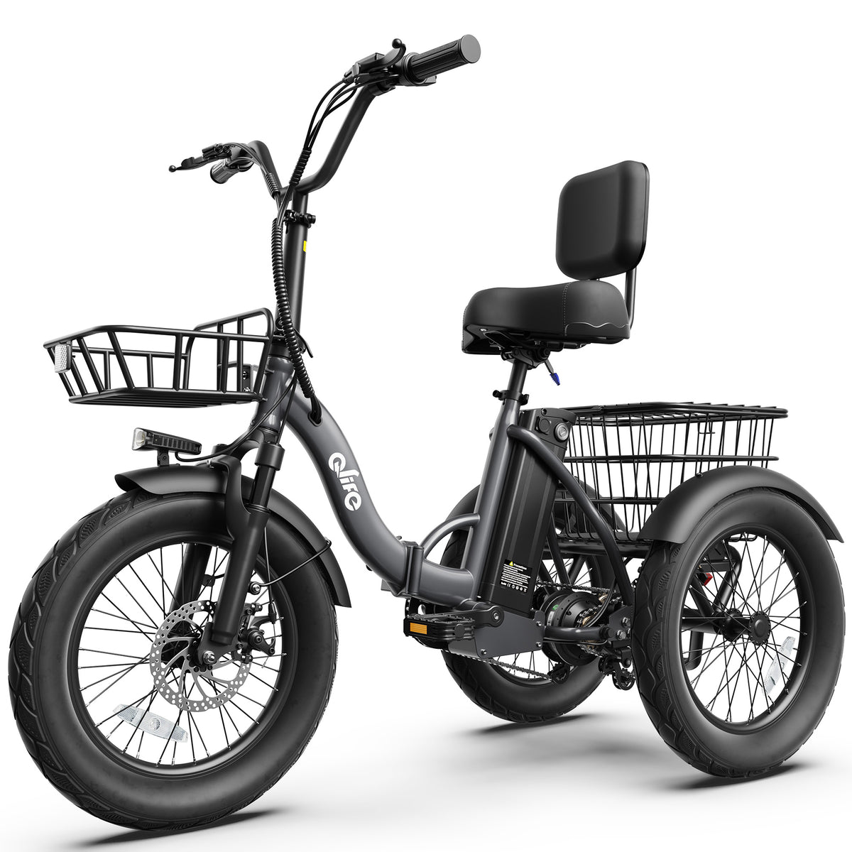 AA EB58Plus  Actbest Electric Tricycle for Adults, 18" Folding Electric Trike, 700W Motor 48V 10.4AH Etrike, 18MPH Up to 55 Miles 3-Wheel Electric Bike