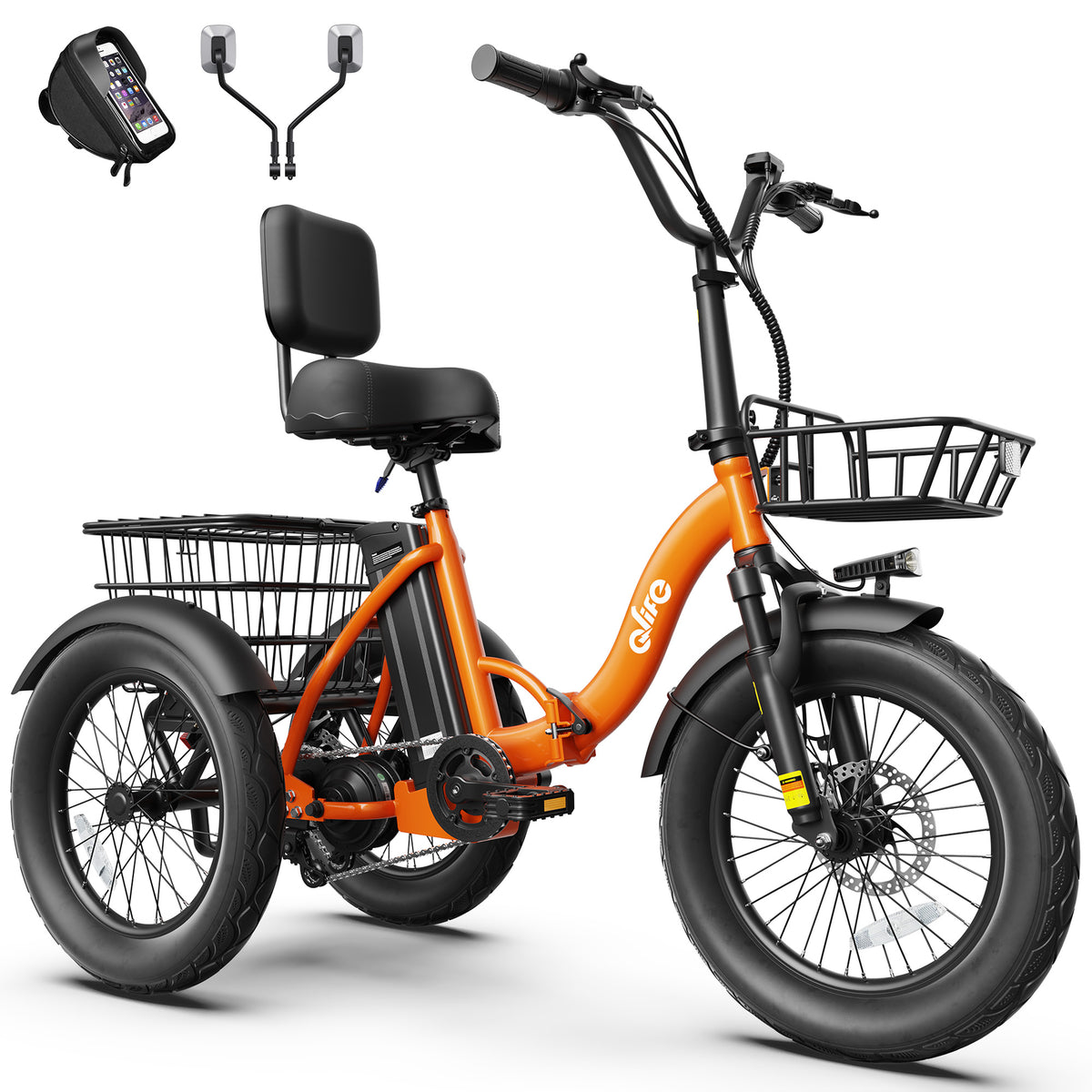 Hopepeak EB58Plus Triker 2.0 Folding 3 Wheel Electric Tricycle for Adults