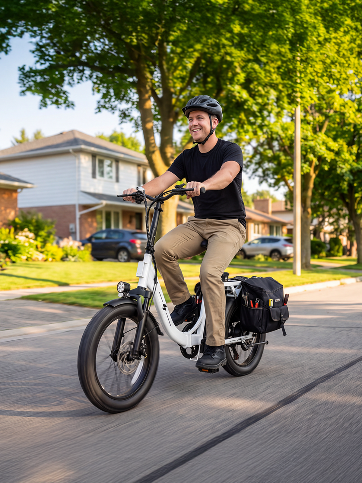 HP28 Hopepeak Z10 Folding Electric Bike for Adults, 500W Motor 28 MPH, 48V 13.5Ah Removable Battery, 20" Fat Tire Foldable EBike with 7-Speed