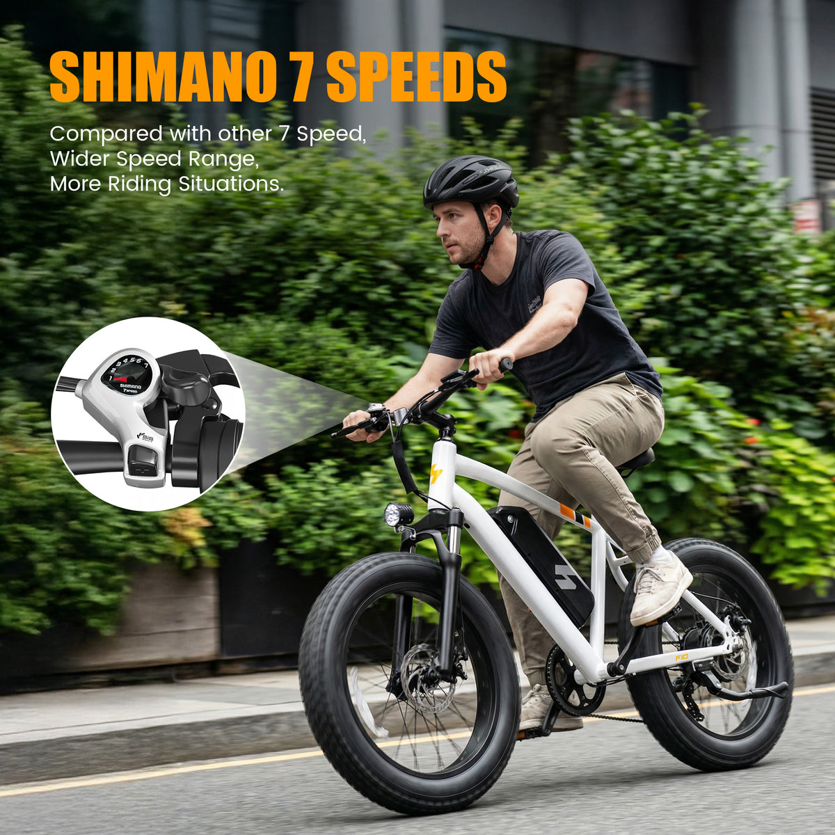 HP50 Hopepeak Racer Fat Tire Electric Bike for Adults, 48V 10.4AH Removable Battery with 500W Motor 28mph, Electric Mountain Bike, 20X4.0 Step-Over E-MTB with 7-Speed