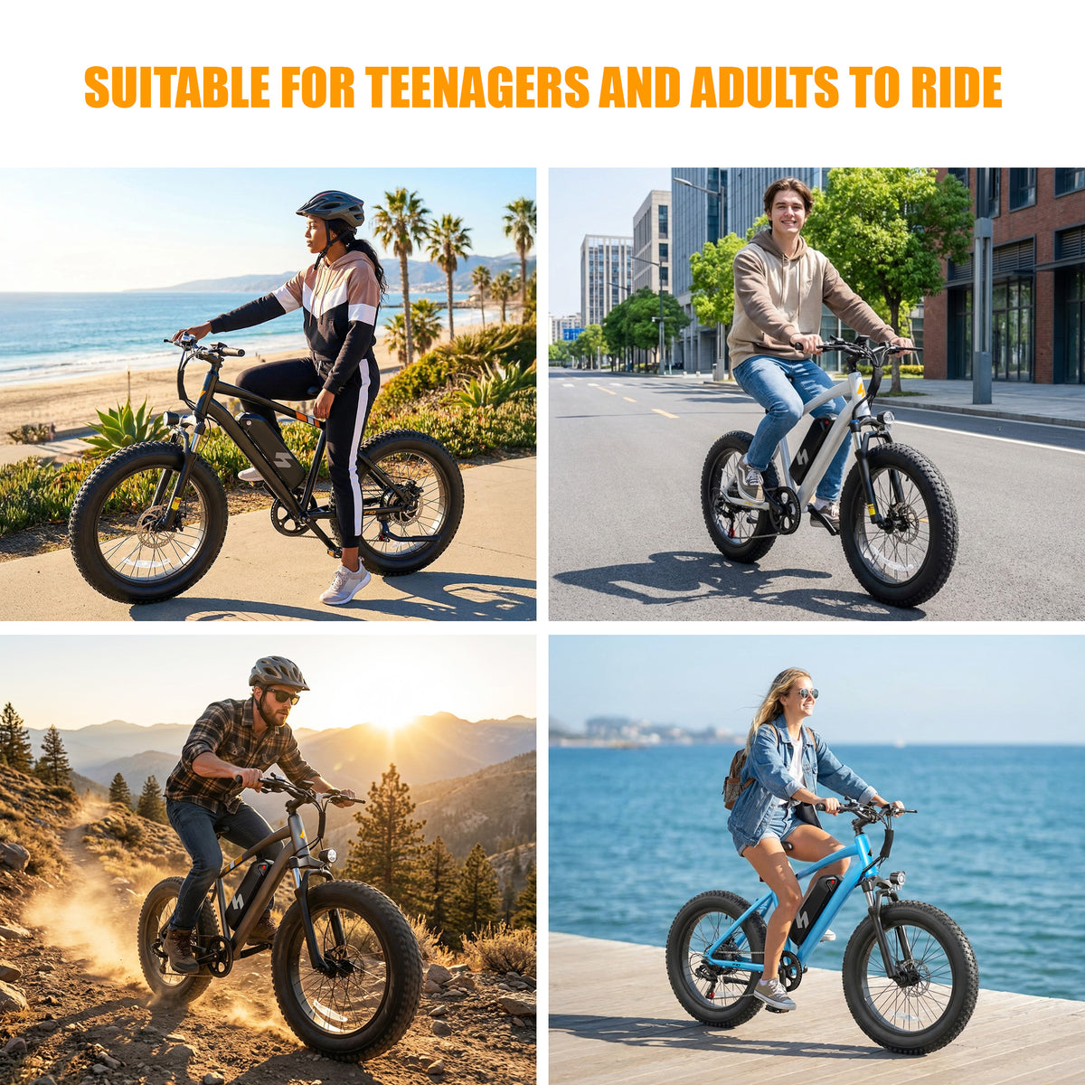 HP50 Hopepeak Racer Fat Tire Electric Bike for Adults, 48V 10.4AH Removable Battery with 500W Motor 28mph, Electric Mountain Bike, 20X4.0 Step-Over E-MTB with 7-Speed