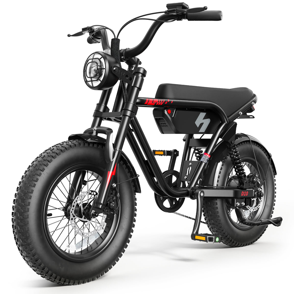 AA HP56-US Actbest Fat Tire Electric Bicycle, 16"x 4.0" Fat Tire Ebike, 750W 48V 13Ah 25MPH Full Suspension, Electric Bike for Adults