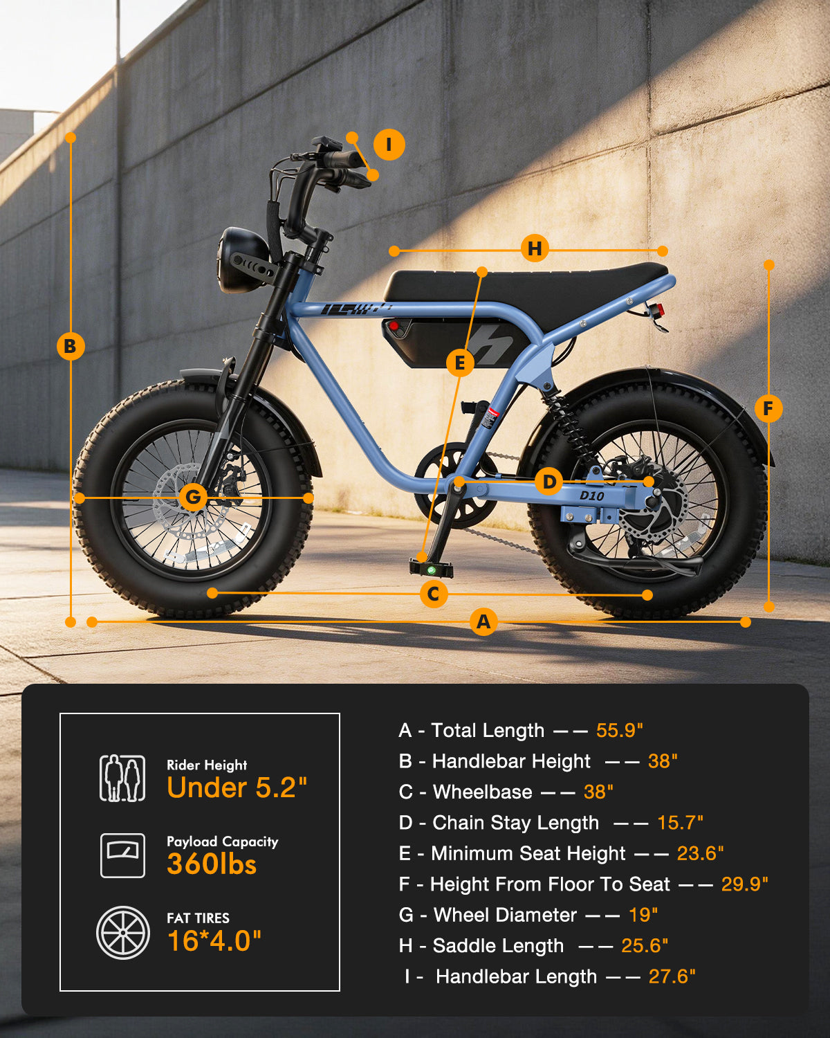 AA HP56 Actbest Electric Bike for Adults, 16"x 4.0" Fat Tire Ebike, 750W (Peak 1500W) 48V 10.4Ah 25MPH Full Suspension, E-Mountain Bicycle