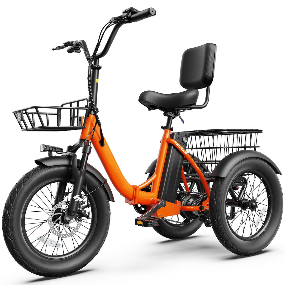AA HP57 ActBest Folding 3‑Wheel Electric Tricycle for Adults/Seniors, 18"x3.0" Fat Tire E‑Trike, 750W(Peak1200W),48V 10.4Ah Battery, Ideal for Grocery Shopping, Walking Dogs, Carrying Cargo