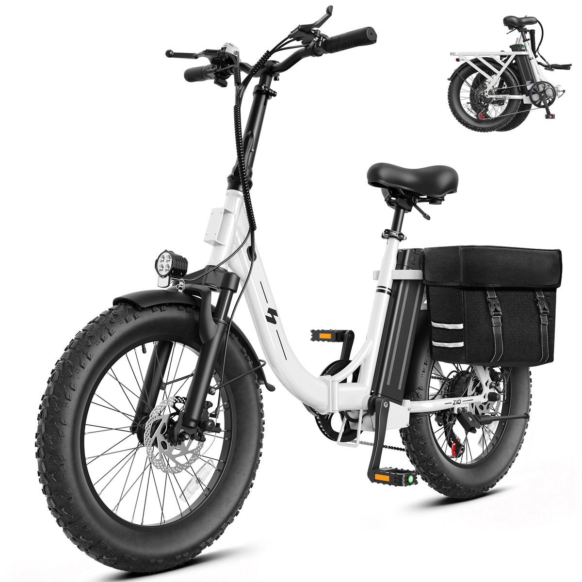 HP28 Hopepeak Z10 Folding Electric Bike for Adults, 500W Motor 28 MPH, 48V 13.5Ah Removable Battery, 20" Fat Tire Foldable EBike with 7-Speed