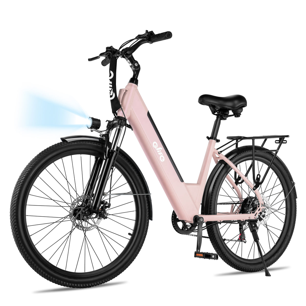 AA 16Plus-cs Actbest 26" Electric Bike for Woman, 500W Powerful Motor, 48V 7.8Ah Battery , 7-Speed, Front Suspension & LCD Display, Wide saddle suitable for women riders, Mountain EBike for Adults