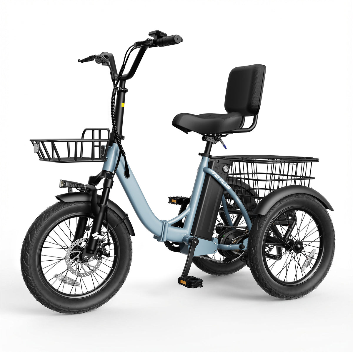 HP57 Hopepeak T10 Plus Electric Tricycle for Adults, Folding 3 Wheels Electric Bike with 350W Hub Motor, 18MPH Max Speed 48V 10.4Ah Removable Battery Foldable Etrike