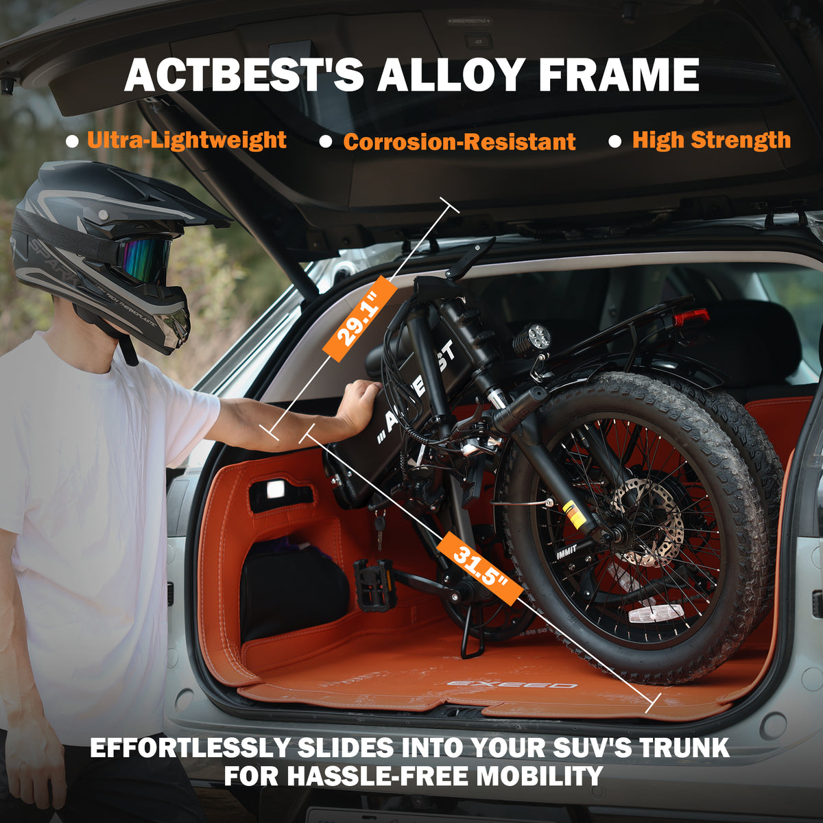 AT60 Actbest Summit Full Suspension Folding Electric Bike,Adults Ebike 500W Motor 28MPH Max Speed 48V 12AH Battery,20" Fat Tire Folding E Bicycle