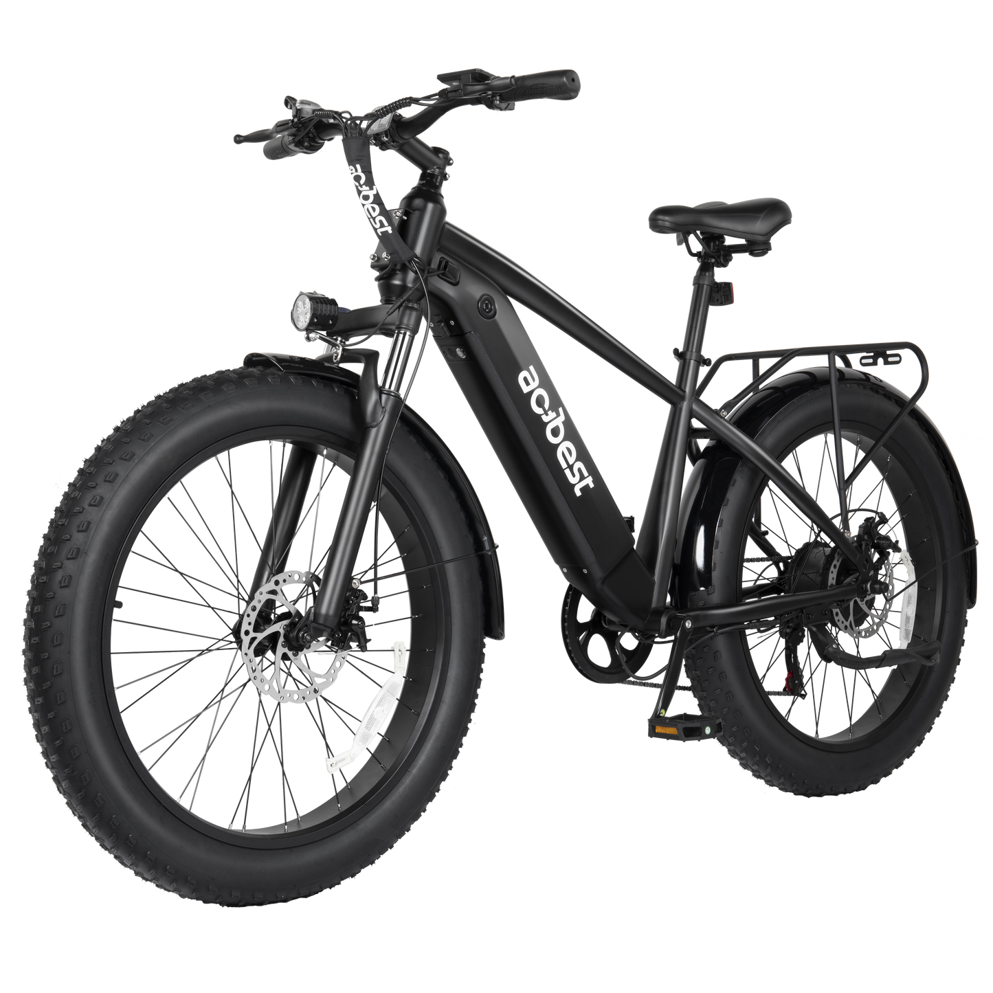 Actbest Ranger Electric Bicycle for Adults, 1400W Peak E-Bike 26" Fat Tire Electric Mountain Bike with 7-Speed, 28Mph (Black) with Mirror & Lock