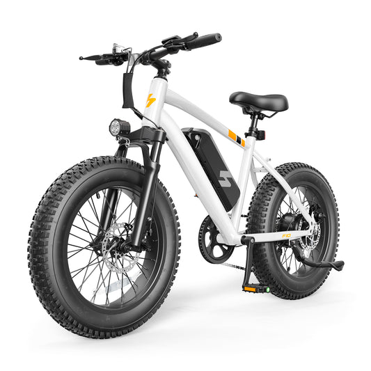 HP50 Hopepeak Racer Fat Tire Electric Bike for Adults, 48V 10.4AH Removable Battery with 500W Motor 28mph, Electric Mountain Bike, 20X4.0 Step-Over E-MTB with 7-Speed