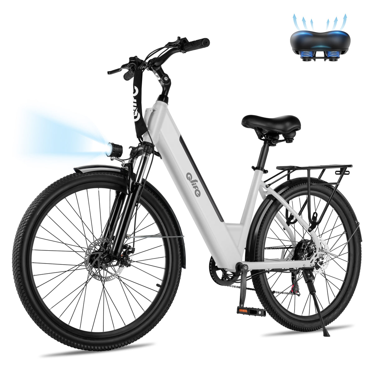 AA 16Plus-cs Actbest 26" Electric Bike for Woman, 500W Powerful Motor, 48V 7.8Ah Battery , 7-Speed, Front Suspension & LCD Display, Wide saddle suitable for women riders, Mountain EBike for Adults