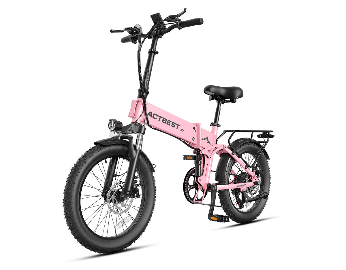 AA AT60-1   Actbest Summit Folding Electric Bike for Adults, 20" Fat Tires Ebike, 500W Motor, 48V 12AH, 7 Speed Electric Bicycle, 25MPH, Dual Suspension