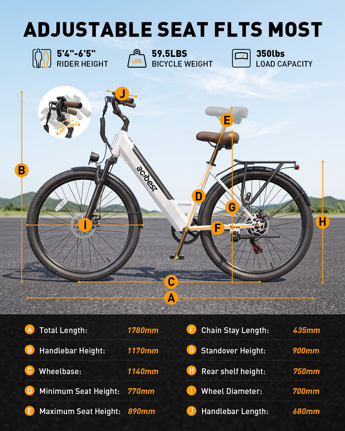 AA AT4627 ACTBEST Electric Bike for Adults/Woman, Cores 27.5" Electric Bike Up to 70 Miles Long Range, with 500W Motor, 48V 12Ah Removable Battery, 7-Speed Mountain E Bike