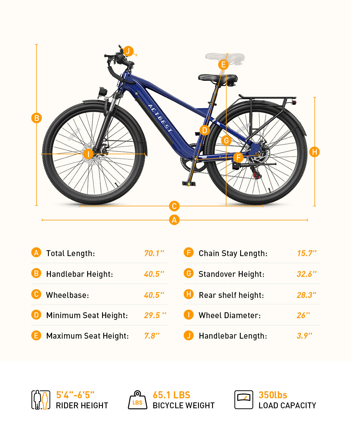AA AT4826 Actbest 26" Electric Bike for Adults, Peak 1200W, 500Wh Removable Battery, Torque Sensor Cruiser Ebike, Front Suspension,Lightweight Ebike, 7-Speed Electric Bicycles